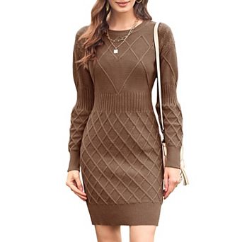 Womens Knit Bodycon Dress Fall Winter