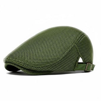 Breathable Mesh Newsboy Hat Adjustable Summer Flat Cap Gatsby Ivy Beret Driving Golf Cap