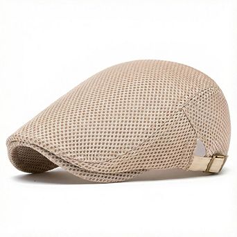 Breathable Mesh Newsboy Hat Adjustable Summer Flat Cap Gatsby Ivy Beret Driving Golf Cap