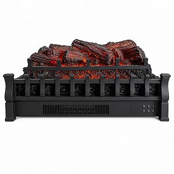 Electric Fireplace Logs with 1500W Heater Faux Pine Logs Indoor Hearth Decor