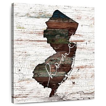 New Jersey Home Map Wall Art