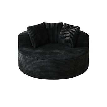 Decksplore Round Oversized Lazy Cloud Sofa Deep Seat Upholstered Sleeper Couch for Living Room