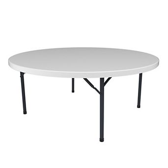 Decksplore Commercial 71 Inch Round Folding Table Weather Resistant Stackable Design for Banquet