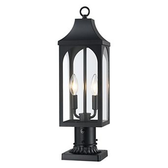 21.37 in Weather-Resistant Dusk-to-Dawn Outdoor Post Light with Clear Glass