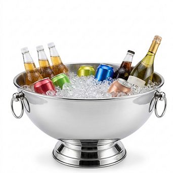 12L Stainless Steel Beverage Tub with Scoop, Large Champagne Ice Bucket for Party