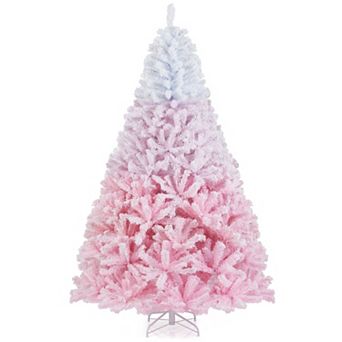 Artificial Christmas Tree with PVC Branch Tips, Gradient Snow‑Flocked Hinged Xmas Tree