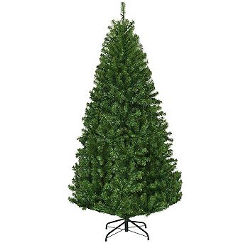 Pre‑Lit Artificial Christmas Tree with Metal Stand, Hinged Xmas Tree with Branch Tips