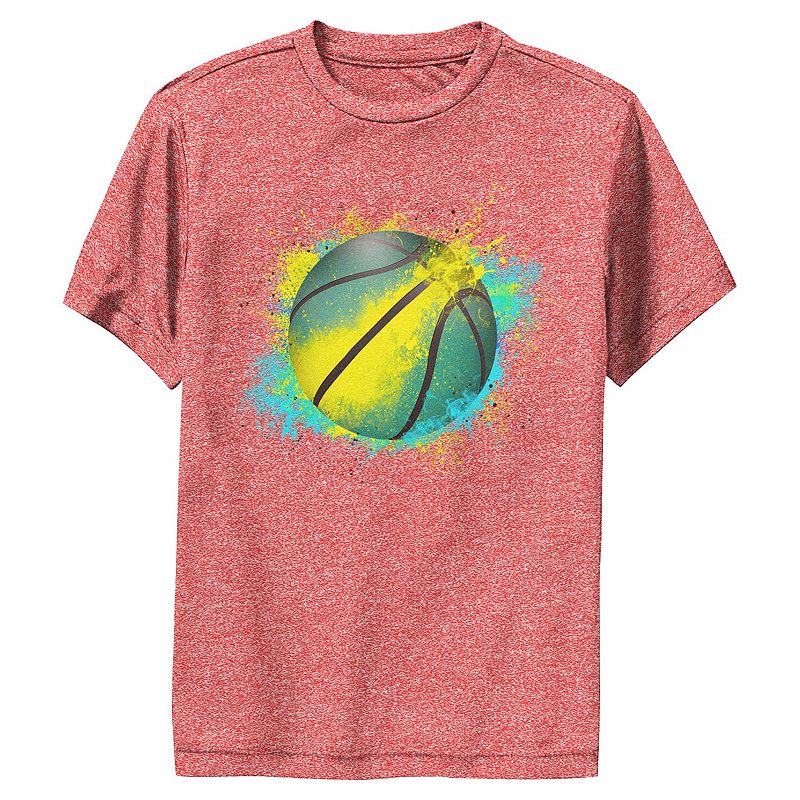 Boys 6-20 Basketball Splat Art Performance Tee
