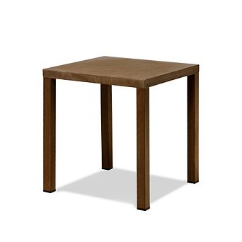 Outdoor Steel Side Table 22x20x20 Inch Small Patio Square End Table for Pool Balcony Deck Porch Lawn