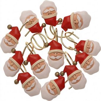 Carnation Home Fashions Santa Claus Resin Shower Curtain Hooks