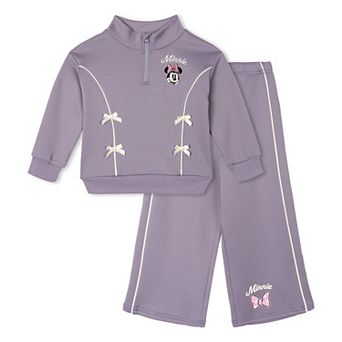 Disney's Minnie Mouse Quarter-Zip Sweatshirt and Wide-Leg Pants Set