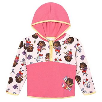 Dora the Explorer Fleece Hooded Quarter-Zip Sweatshirt