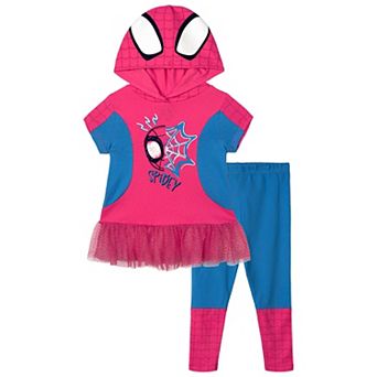 Marvel Spidey and His Amazing Friends Cosplay Hooded Tee and Leggings Set