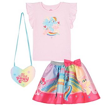 My Little Pony Satin Skirt and Top Set with Bag