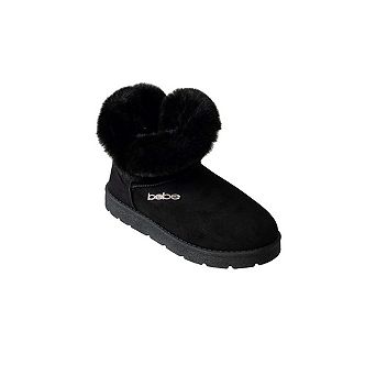 Bebe Women's Faux Fur Trim Winter Boot with Charm Detail