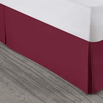 Pleated Bed Skirt Luxury Microfiber Dust Ruffle, 14-Inch Tailored Drop for Elegant Bedding
