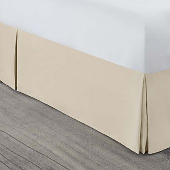 Pleated Bed Skirt Luxury Microfiber Dust Ruffle, 14-Inch Tailored Drop for Elegant Bedding