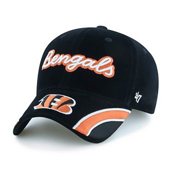 Women's '47 Black Cincinnati Bengals Velvet Denim Script MVP Adjustable Hat