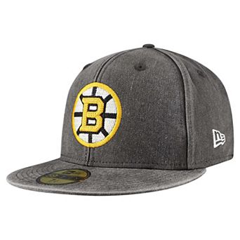 Men's New Era Black Boston Bruins Washed 59FIFTY Fitted Hat