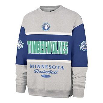 Men's '47 Gray Minnesota Timberwolves Blockfield Maximalist Sweatshirt