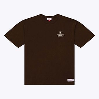 Men's Mitchell & Ness Brown Boston Celtics Essentials Chocolate T-Shirt