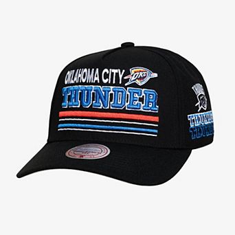 Men's Mitchell & Ness Black Oklahoma City Thunder Hardwood Classics Triple Check Pro Snapback Hat