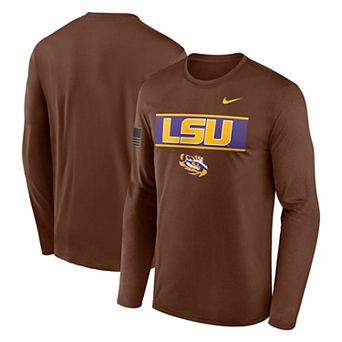 Men's Nike Brown LSU Tigers 2026 Military Appreciation Dri-FIT Long Sleeve T-Shirt