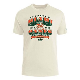 Women's adidas Originals Cream Miami Hurricanes Boyfriend T-Shirt
