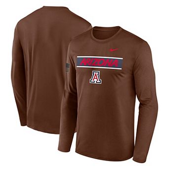 Men's Nike Brown Arizona Wildcats 2026 Military Appreciation Dri-FIT Long Sleeve T-Shirt