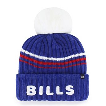 Women's '47 Royal Buffalo Bills Fuzzy Script Cuffed Knit Hat with Pom