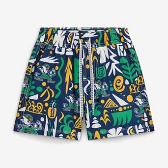 Preschool Wes & Willy Navy Notre Dame Fighting Irish Allover Print Tribal Swim Shorts