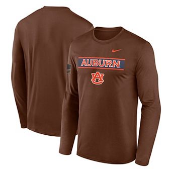 Men's Nike Brown Auburn Tigers 2026 Military Appreciation Dri-FIT Long Sleeve T-Shirt
