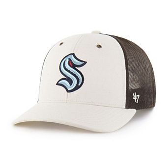 Men's '47 x Carhartt Cream Seattle Kraken Undyed Trucker Adjustable Hat