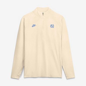 Men's Nike Cream North Carolina Tar Heels Stride Raglan Dri-FIT Half-Zip Pullover