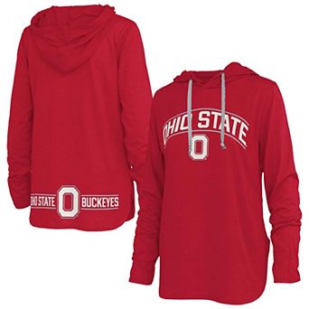 Women's Pressbox Scarlet Ohio State Buckeyes Allie Long Sleeve Hooded T-Shirt