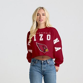 Women's Spirit Jersey Cardinal Arizona Cardinals Cropped Long Sleeve T-Shirt