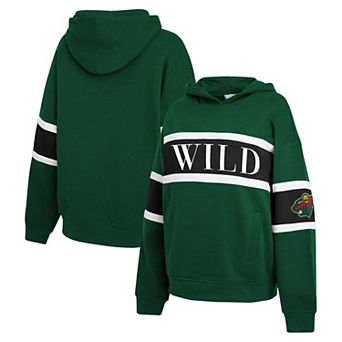 Women's WEAR by Erin Andrews Green Minnesota Wild Colorblock Stripe Hoodie