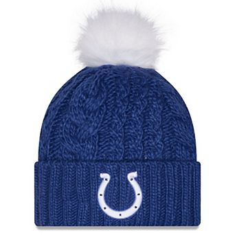Women's New Era Royal Indianapolis Colts Single Knit Hat with Pom