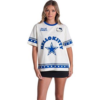 Women's The Wild Collective x Hello Kitty Cream Dallas Cowboys Oversized T-Shirt