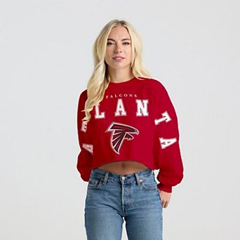 Women's Spirit Jersey Red Atlanta Falcons Cropped Long Sleeve T-Shirt