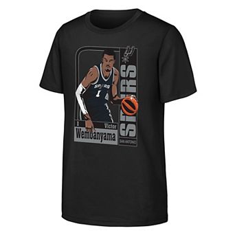 Youth Outerstuff Victor Wembanyama Black San Antonio Spurs Calling Card T-Shirt