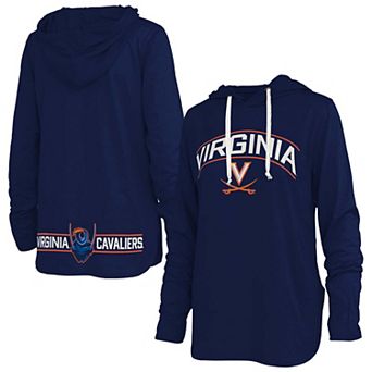 Women's Pressbox Navy Virginia Cavaliers Allie Long Sleeve Hooded T-Shirt