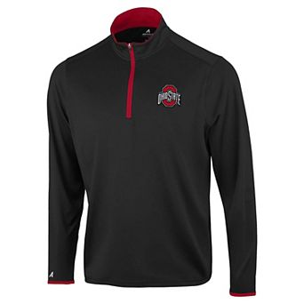 Men's Antigua Black Ohio State Buckeyes Brink Color Pop Quarter-Zip Pullover