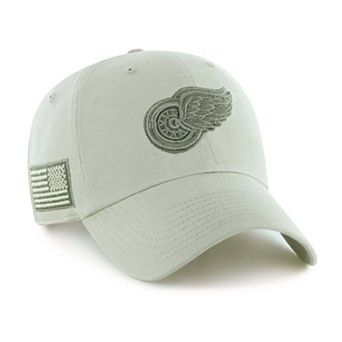 Men's '47 Cream Detroit Red Wings OHT Tri-Hit Clean Up Adjustable Hat