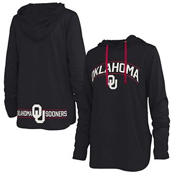 Women's Pressbox Black Oklahoma Sooners Allie Long Sleeve Hooded T-Shirt