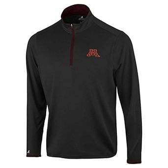 Men's Antigua Black Minnesota Golden Gophers Brink Color Pop Quarter-Zip Pullover