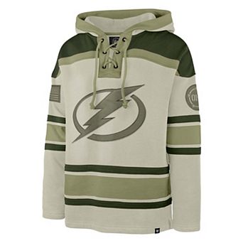 Men's '47 Beige Tampa Bay Lightning OHT Military Appreciation Lacer Hoodie