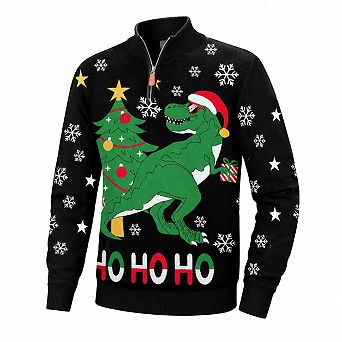 Men's Mock Neck Quarter Zip Slim Fit Knit Pullover Business Casual Sweater