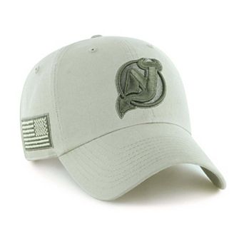 Men's '47 Cream New Jersey Devils OHT Tri-Hit Clean Up Adjustable Hat