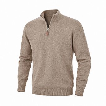 Men's Mock Neck Quarter Zip Slim Fit Knit Pullover Sweater
